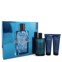 Load image into Gallery viewer, Cool Water by Davidoff Gift Set -- 4.2 oz Eau De Toilette Spray + 2.5 oz After Shave Balm + 2.5 oz Shower Gel (Men)