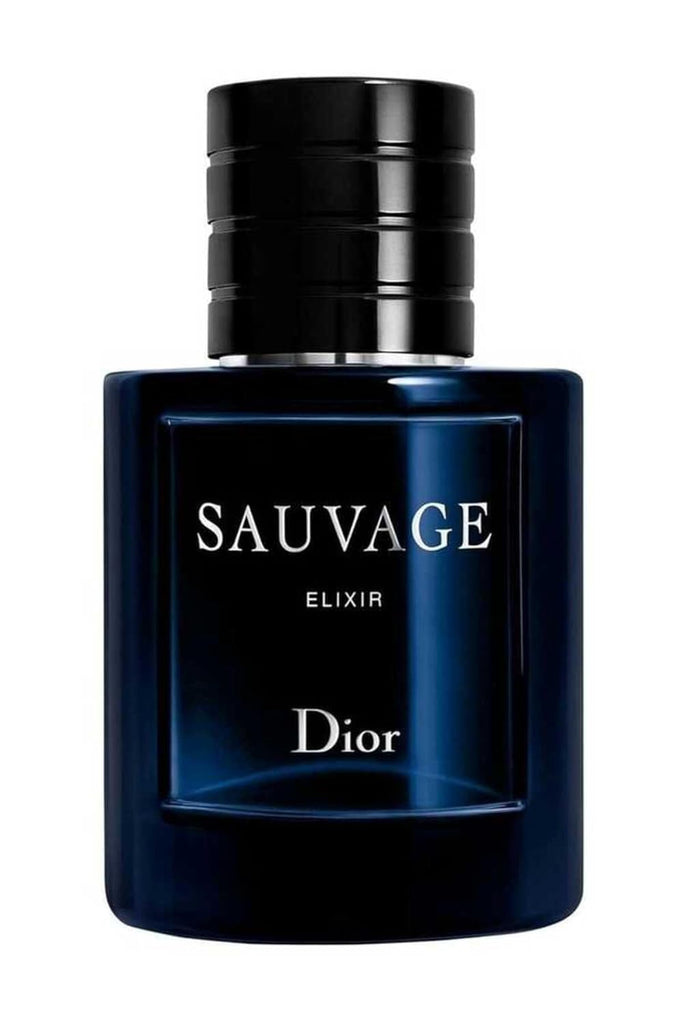 Dior Sauvage Elixir perfume bottle on a white background